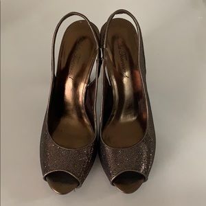 Bronze slingback heels size 9